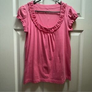 Lilly Pulitzer Pink Ruffle Blouse